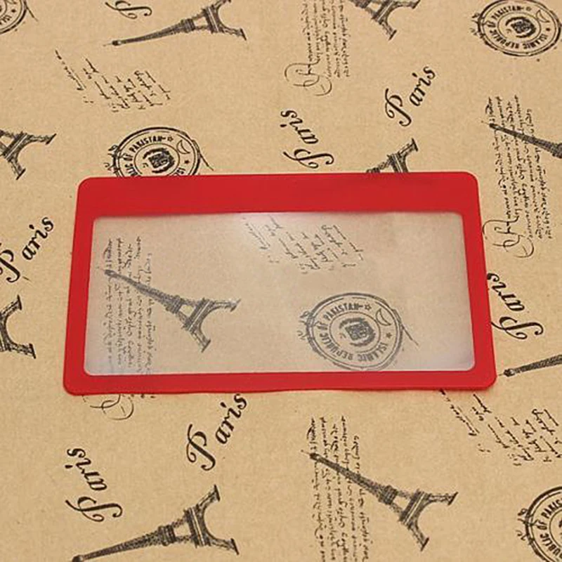 1pc Protable 3X Magnification Magnifier Full Page Reading Aid Lens Magnifier Sheet Pocket Credit Card Size PVC Magnifying Glass
1pc Protable 3X Magnification Magnifier Full Page Reading Aid Lens Magnifier Sheet Pocket Credit Card Size PVC Magnifying Glass