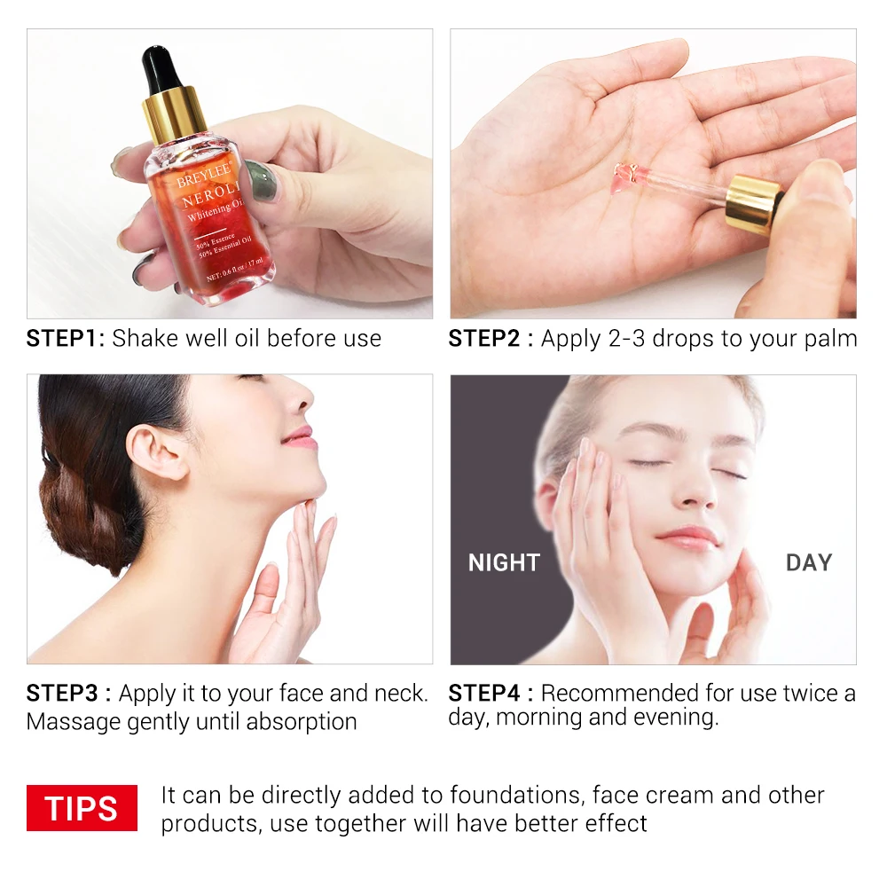 BREYLEE Neroli Whitening Essential Oils Fade Dark Spots Remove Face Freckle Brighten Skin Facial Serum Moisturizer Essence Oil
BREYLEE Neroli Whitening Essential Oils Fade Dark Spots Remove Face Freckle Brighten Skin Facial Serum Moisturizer Essence Oil