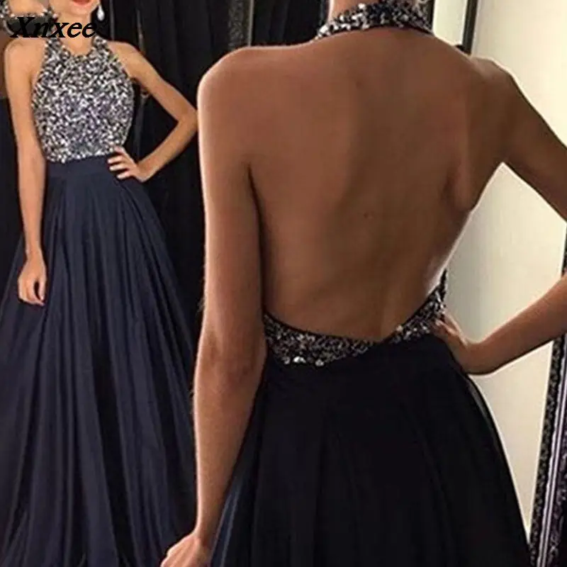 Women Sequins Dress Spliced Pleated Sleeveless Halter Backless Sexy Maxi Long Party Dresses Female Clothes S M L XL Xnxee
Women Sequins Dress Spliced Pleated Sleeveless Halter Backless Sexy Maxi Long Party Dresses Female Clothes S M L XL Xnxee