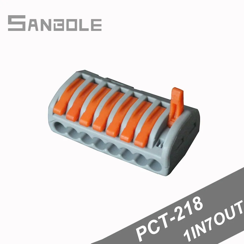 PCT-218 Wire Connector Terminal blocks Connection 8 Hole One in Seven Out Terminal box Universal Compact 8 Pin (10pcs)
PCT-218 Wire Connector Terminal blocks Connection 8 Hole One in Seven Out Terminal box Universal Compact 8 Pin (10pcs)