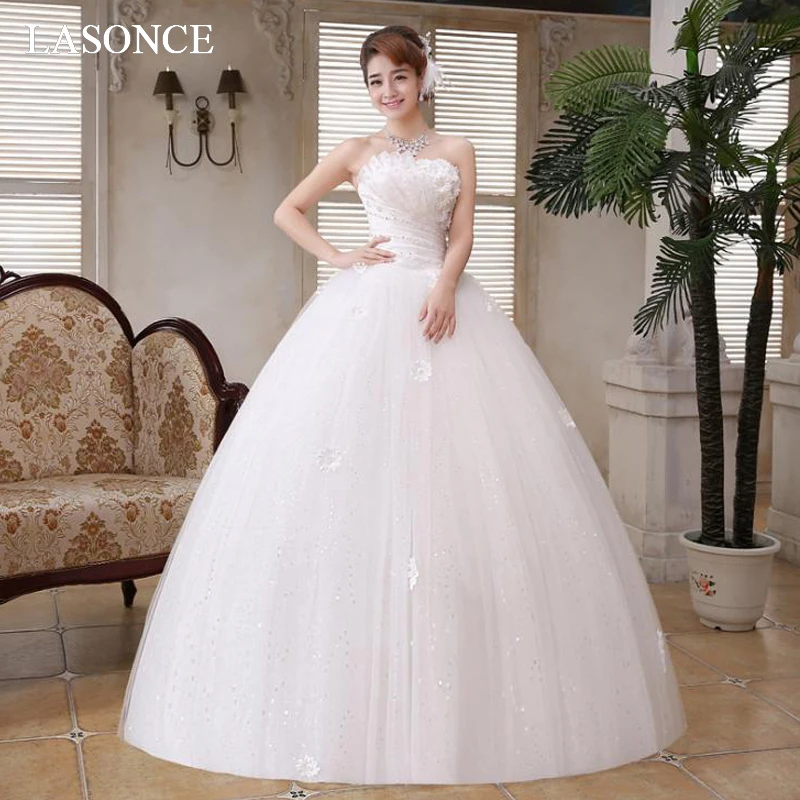 LASONCE Lace Flowers Appliques Ball Gown Wedding Dresses Crystal Pleat Strapless Off The Shoulder Backless Bridal Dress
LASONCE Lace Flowers Appliques Ball Gown Wedding Dresses Crystal Pleat Strapless Off The Shoulder Backless Bridal Dress