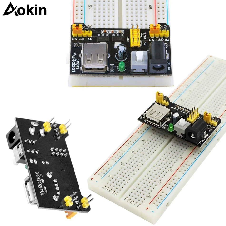 MB102 Breadboard Power Supply Module 3.3V 5V for Arduino Board+Breadboard 830 Point
MB102 Breadboard Power Supply Module 3.3V 5V for Arduino Board+Breadboard 830 Point