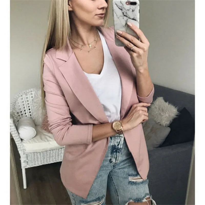 Women Spring Autumn Casual Blazer Simple Long Sleeve Cardigan Jacket Casual Blazer Suit Top Jacket Coat Outwear Ladies Suit Coat
Women Spring Autumn Casual Blazer Simple Long Sleeve Cardigan Jacket Casual Blazer Suit Top Jacket Coat Outwear Ladies Suit Coat
