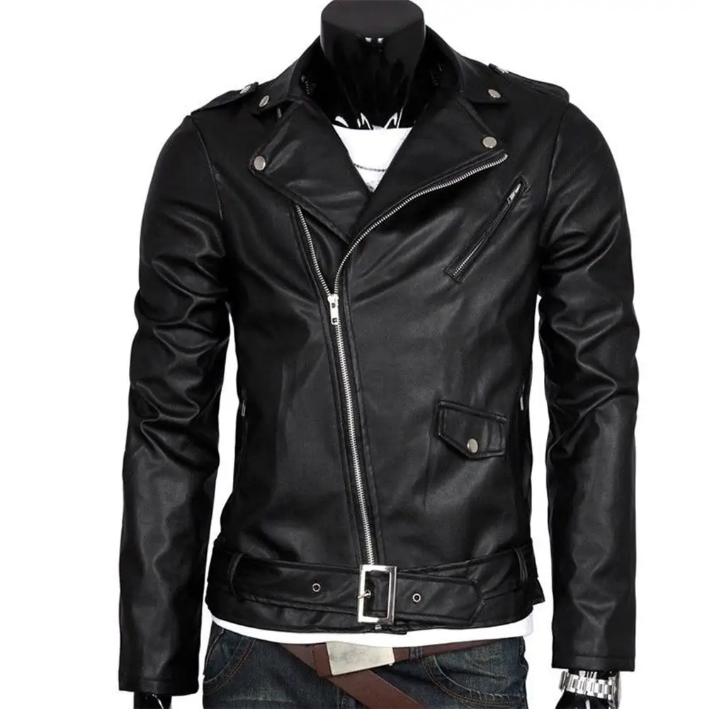 MISSKY Men Leather Jacket Black Color Slim Fit Motorcycle Jacket Zipper Casual Coat Spring Autumn Winter
MISSKY Men Leather Jacket Black Color Slim Fit Motorcycle Jacket Zipper Casual Coat Spring Autumn Winter