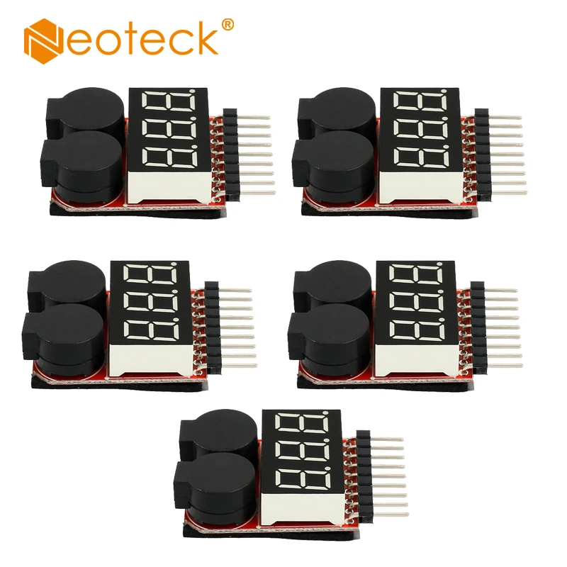 Neoteck 5 шт./компл. Лидер продаж 1-8S LED низкого напряжения Звуковой сигнал Lipo индикатор напряжения RC тестер проверки
Neoteck 5 шт./компл. Лидер продаж 1-8S LED низкого напряжения Звуковой сигнал Lipo индикатор напряжения RC тестер проверки
