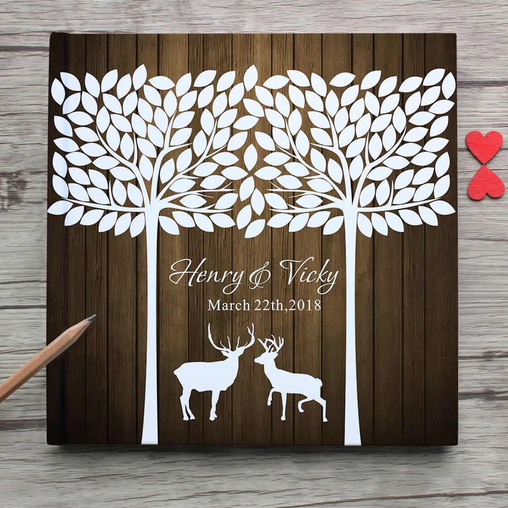 Personalized bride and groom name and date white wedding guest book,customized wedding alternative book photo album with deers
Personalized bride and groom name and date white wedding guest book,customized wedding alternative book photo album with deers