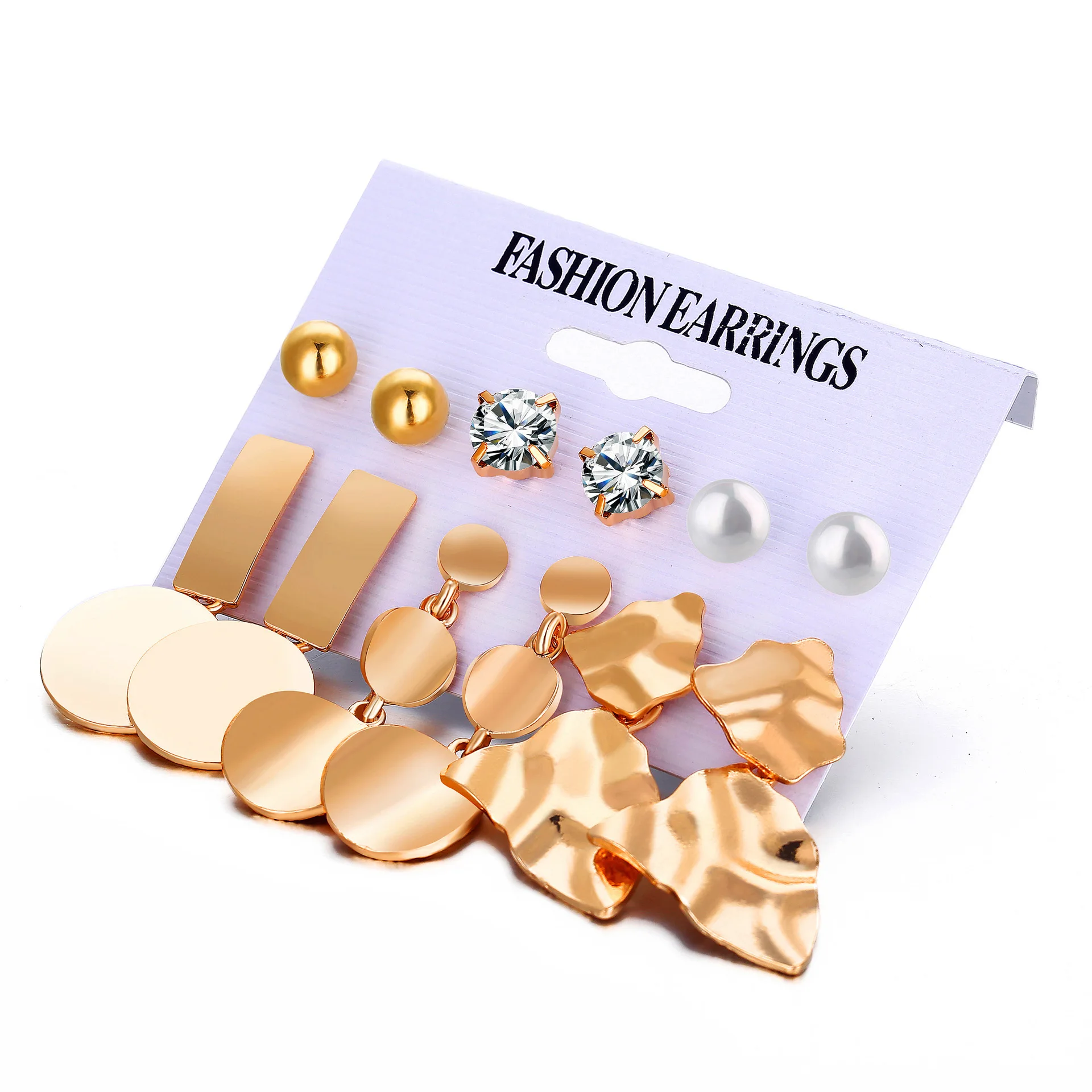 New Fashion Creative Geometric Earrings Gold Color Metal Circle Irregular Pearl Crystal Exquisite Party Earrings for Women 
New Fashion Creative Geometric Earrings Gold Color Metal Circle Irregular Pearl Crystal Exquisite Party Earrings for Women