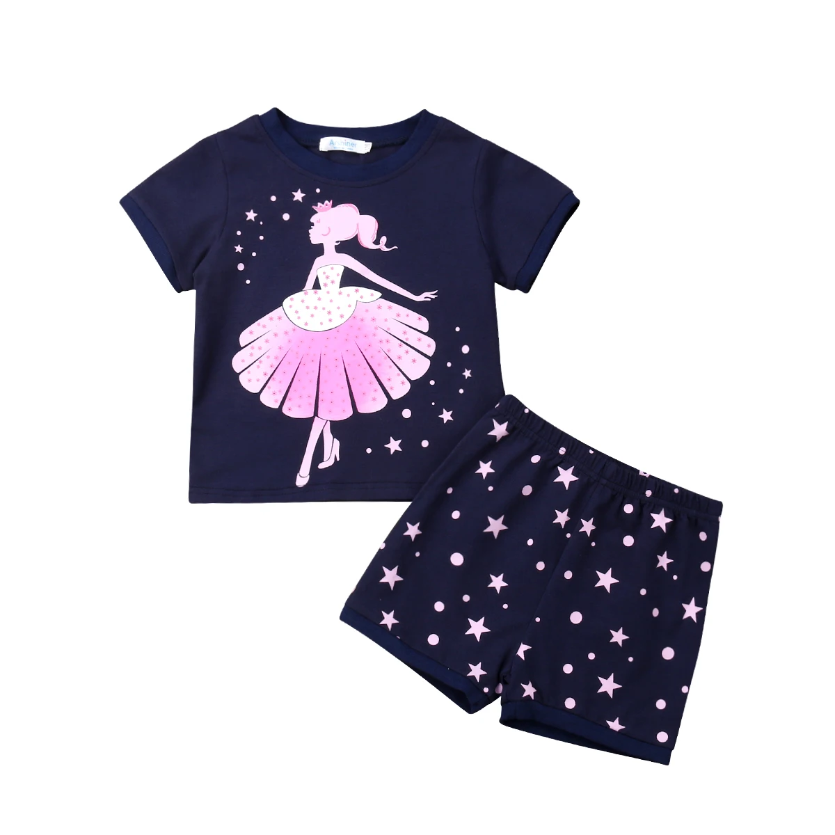 2019 г. Новая футболка принцессы с короткими рукавами для маленьких девочек топы