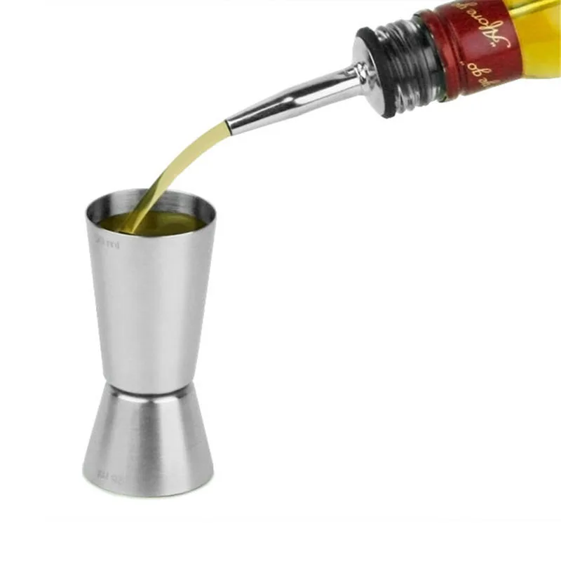 Хит продаж 1 шт. 25 / 50ml Портативный мерный стаканчик джиг одинарной и двойной