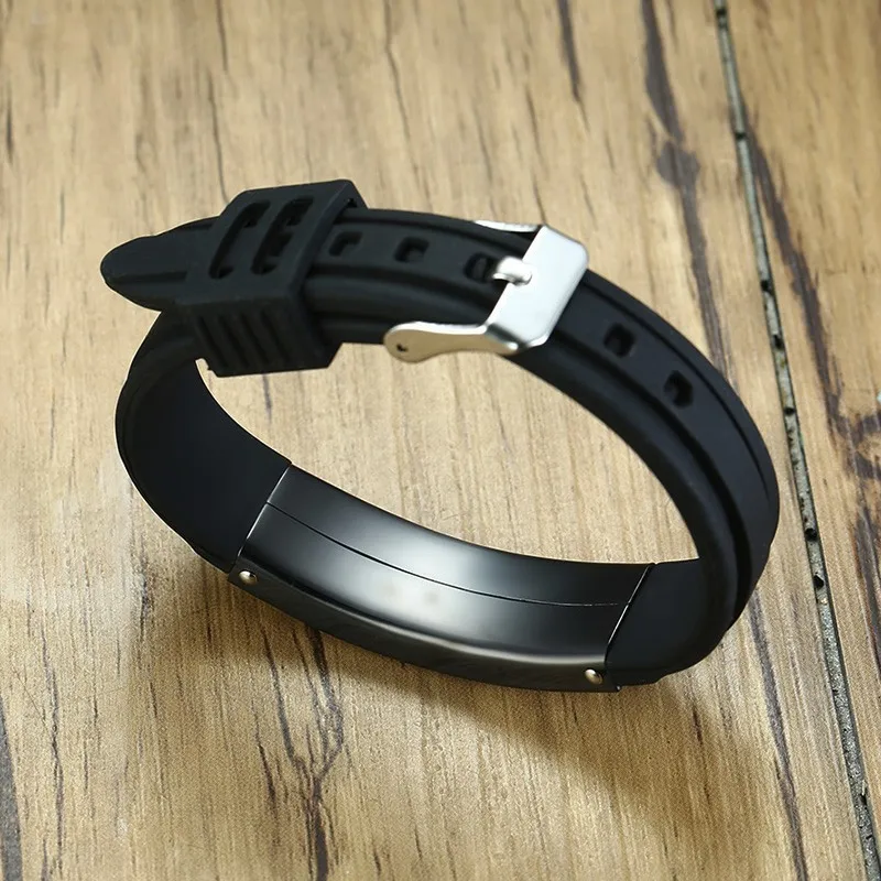 Vnox 16 мм персонализированные браслеты для мужчин силиконовый ремешок из