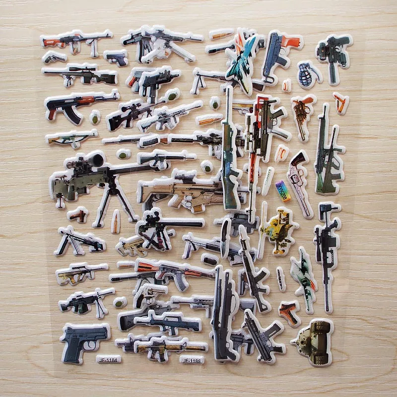 6 шт. пистолет стикер снайперский AK 47 пустыня Орел M16 винтовка Револьвер пулемет