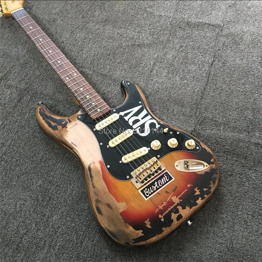 In stock relic remains electric guitar, handmade SRV aged relic electric guitar with alder body, Vintage Sunburst,free shipping
In stock relic remains electric guitar, handmade SRV aged relic electric guitar with alder body, Vintage Sunburst,free shipping