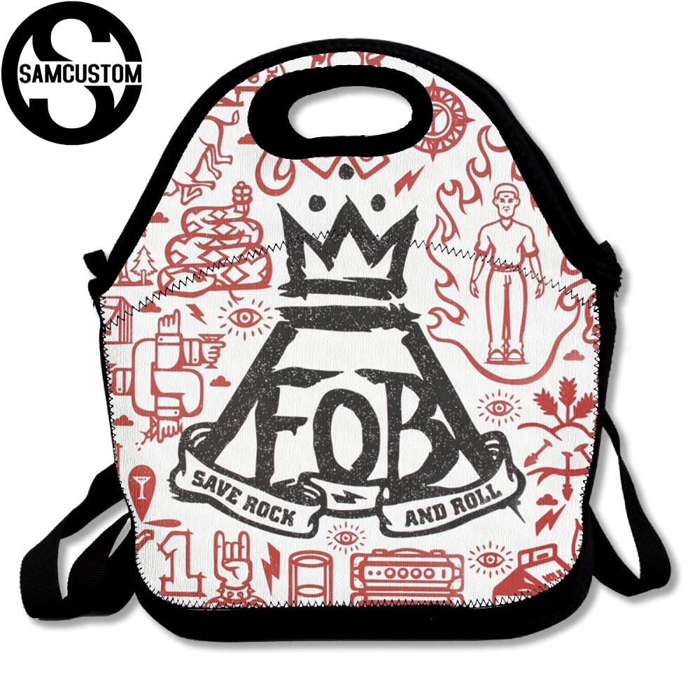 SAMCUSTOM 3D Print Fall Out Boy Logo Lunch Bags Insulated Waterproof Food Girl Packages men and women Kids Babys Boys Handbags | Багаж и