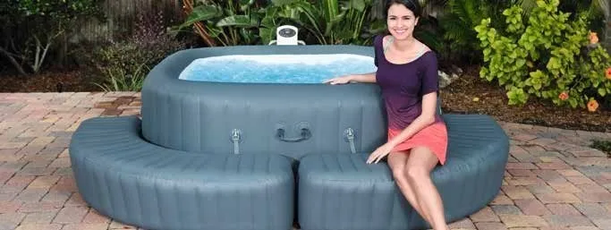 58466 Bestway 174x40x35 см надувной квадратный объемный 69 "x 16" x 14 "твердый табурет для