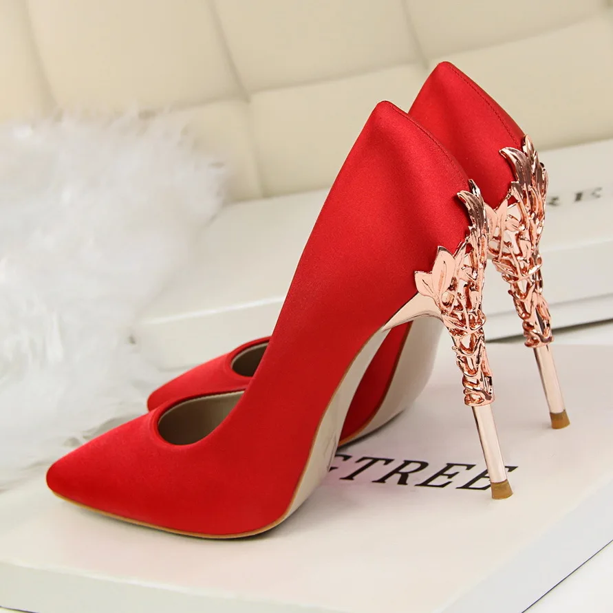 Женская обувь на каблуке Новинка Модная шелковая Свадебная женская Zapatos De Mujer