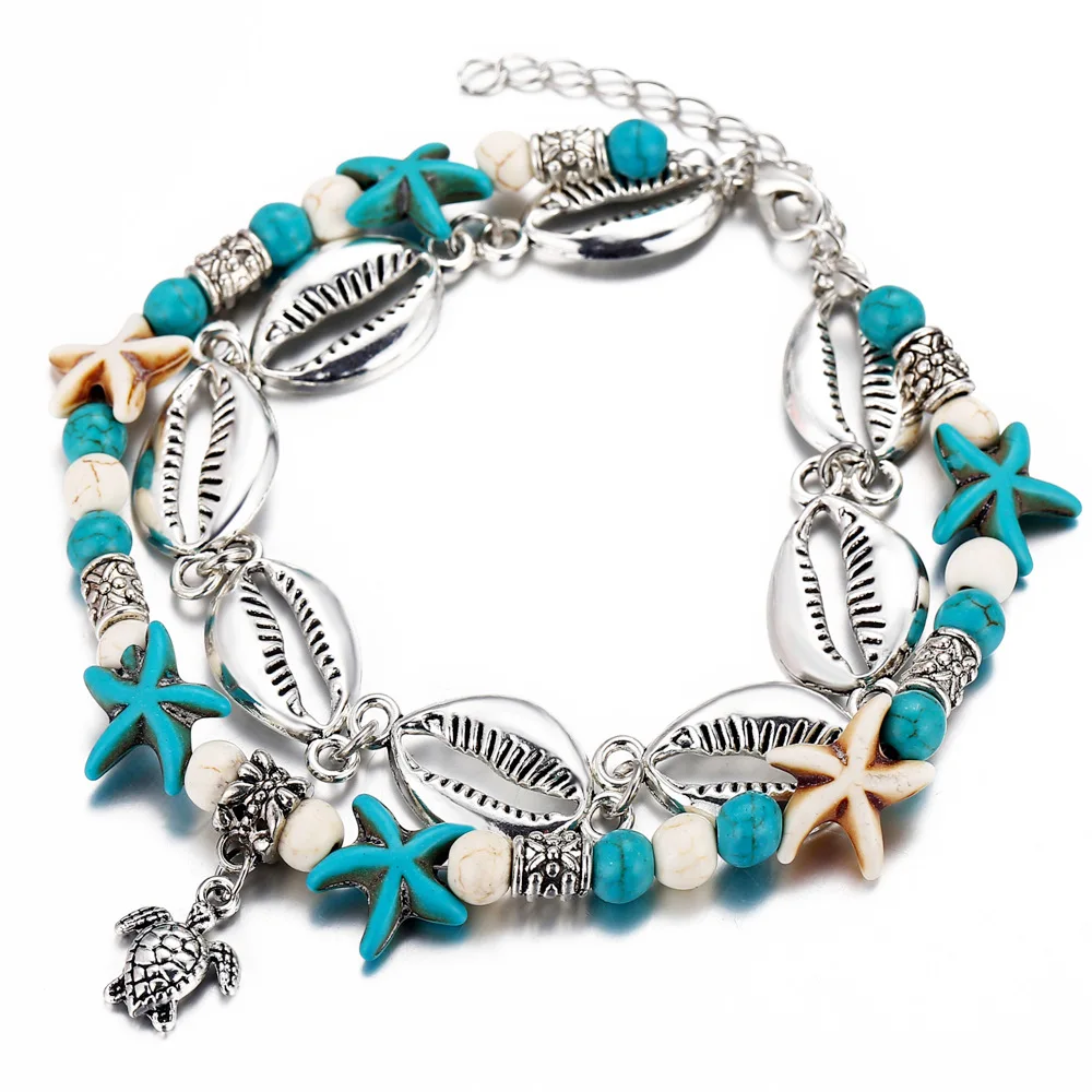 Fashion New Metal Shell Anklets Summer Beach Turtle Pendant Starfish Leg Chain Anklet Bracelet for Women Bohemian Jewelry
Fashion New Metal Shell Anklets Summer Beach Turtle Pendant Starfish Leg Chain Anklet Bracelet for Women Bohemian Jewelry