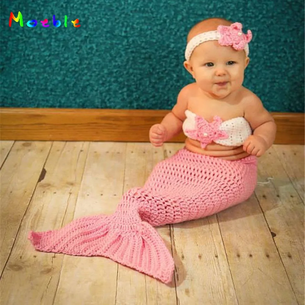 Crochet Baby Mermaid Costume for Photo Shoot Knitted Little Mermaid Infant Newborn Photography Props Baby Girls Clothes
Crochet Baby Mermaid Costume for Photo Shoot Knitted Little Mermaid Infant Newborn Photography Props Baby Girls Clothes