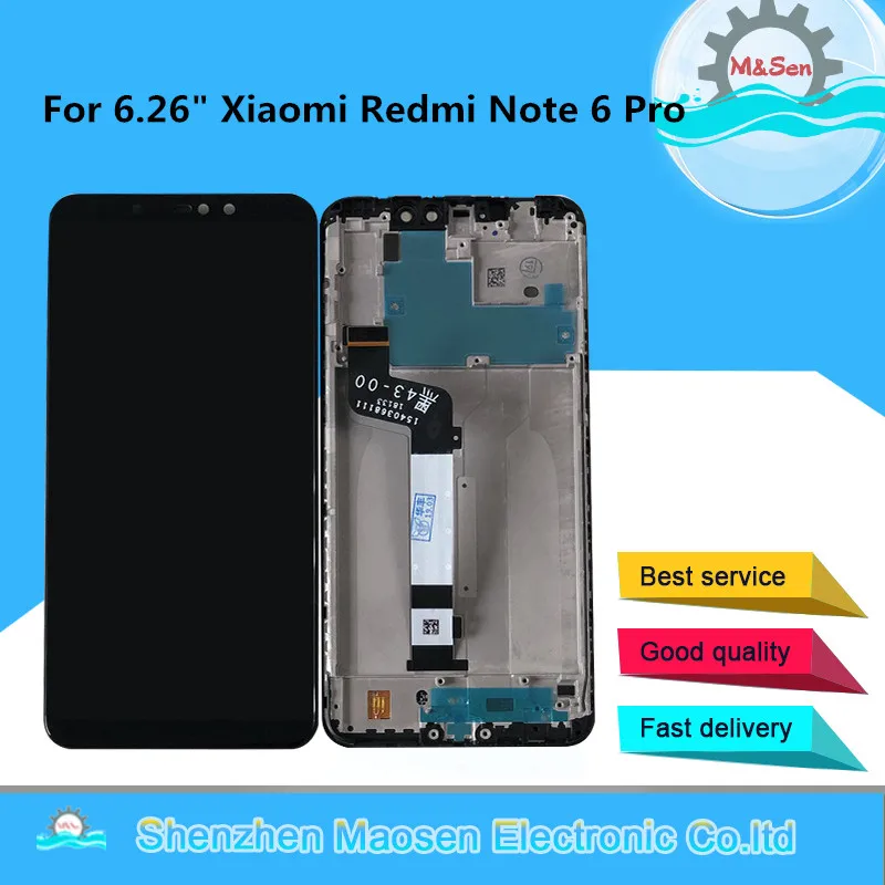ЖК-дисплей 6,26 "M & Sen для Xiaomi Redmi Note 6 Pro, экран с рамкой и сенсорной панелью, дигитайзер для Redmi Note 6, дисплей, оригинал
ЖК-дисплей 6,26 "M & Sen для Xiaomi Redmi Note 6 Pro, экран с рамкой и сенсорной панелью, дигитайзер для Redmi Note 6, дисплей, оригинал