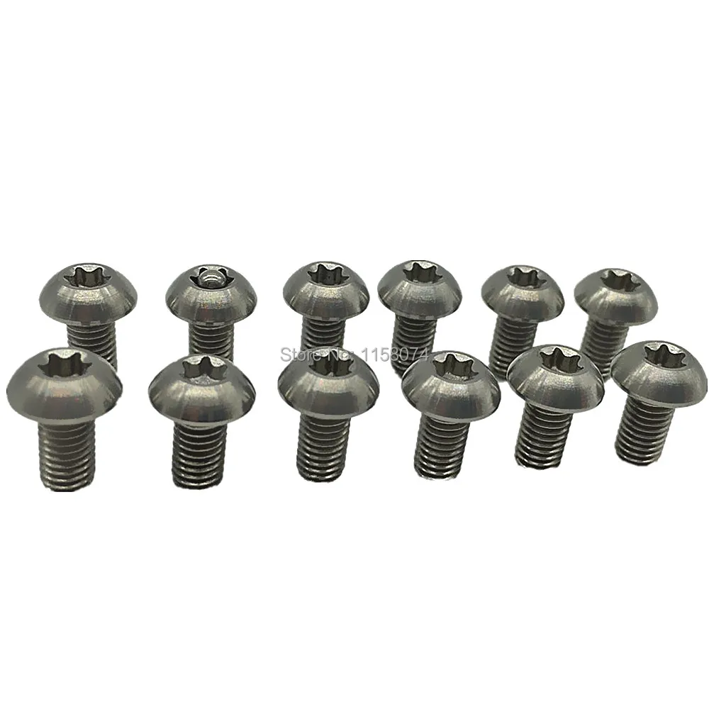 12pcs M5x10mm T25 Torx Head Ti Titanium Disc Brake Rotor Bolts Disk Rotor Bolts for Water Bottle Cage Brake Disc Rotor Using
12pcs M5x10mm T25 Torx Head Ti Titanium Disc Brake Rotor Bolts Disk Rotor Bolts for Water Bottle Cage Brake Disc Rotor Using