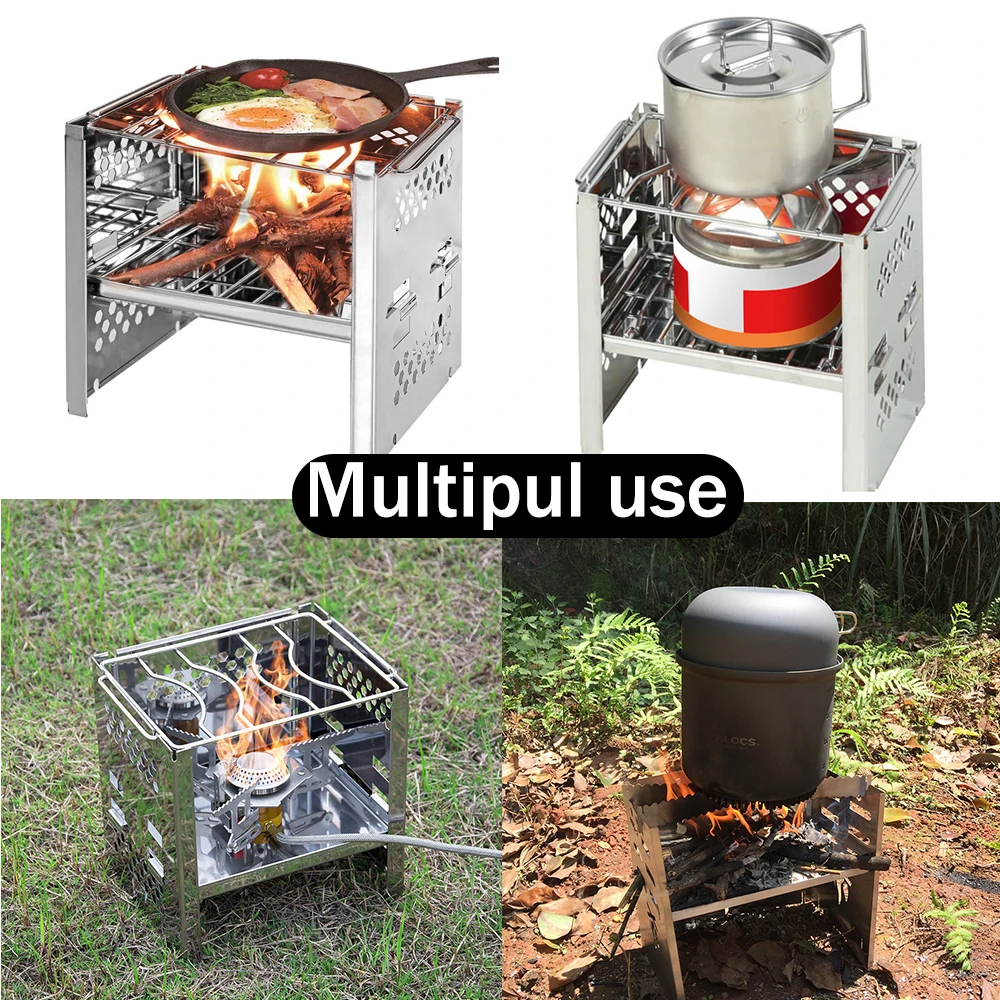 Outdoor Burning Wood Stove Potable Folding Stainless Steel Backpacking Stove Picnic BBQ wood stove hiking camping equipment
Outdoor Burning Wood Stove Potable Folding Stainless Steel Backpacking Stove Picnic BBQ wood stove hiking camping equipment