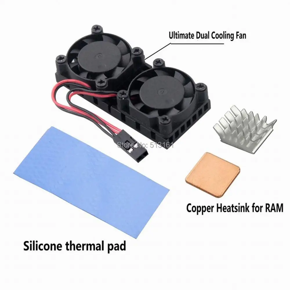 20pcs Gdstime Raspberry Pi 3/2 Model B / B+ NESPi Dual Fan Ultimate Heatsink Cooler with Double Cooling Fan
20pcs Gdstime Raspberry Pi 3/2 Model B / B+ NESPi Dual Fan Ultimate Heatsink Cooler with Double Cooling Fan