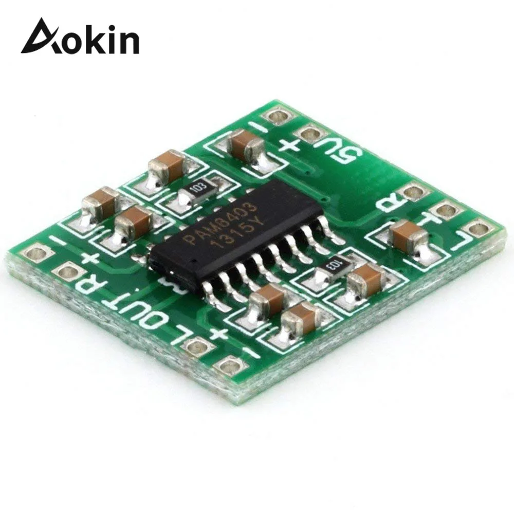 PAM8403 Super Ultra Mini Digital Amplifier Board 2 * 3W Class D Digital 2.5V To 5V Power Amplifier Board Efficient
PAM8403 Super Ultra Mini Digital Amplifier Board 2 * 3W Class D Digital 2.5V To 5V Power Amplifier Board Efficient