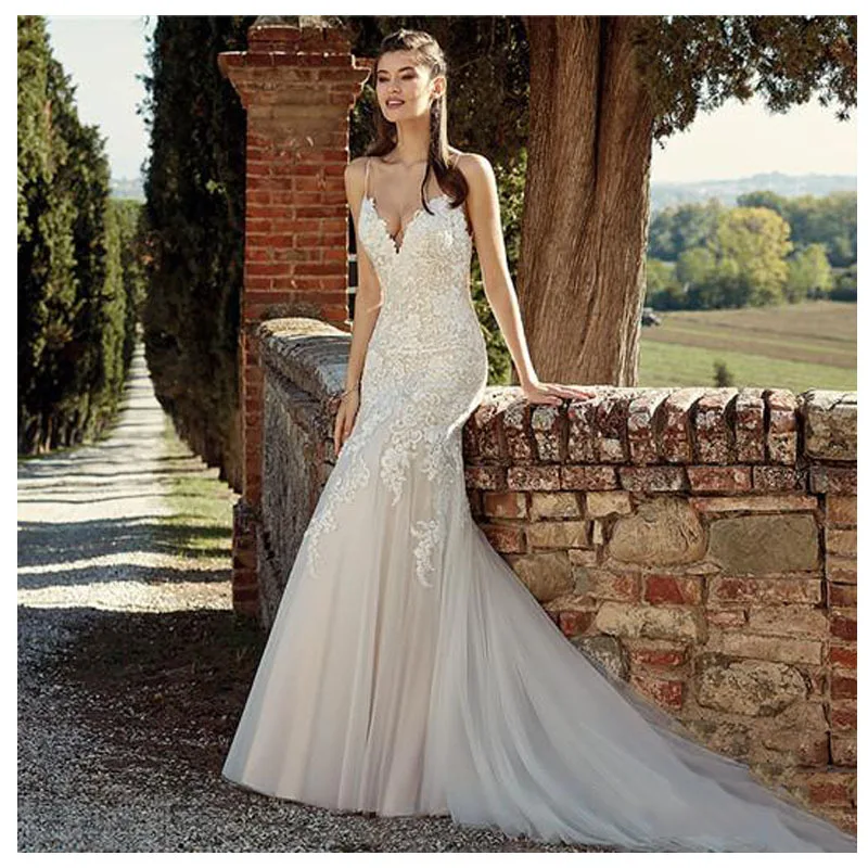 Eightale Mermaid Wedding Dresses 2019 Spaghetti Straps Bride Dresses Appliques Sweetheart Backless Wedding Dress Ball Gowns
Eightale Mermaid Wedding Dresses 2019 Spaghetti Straps Bride Dresses Appliques Sweetheart Backless Wedding Dress Ball Gowns