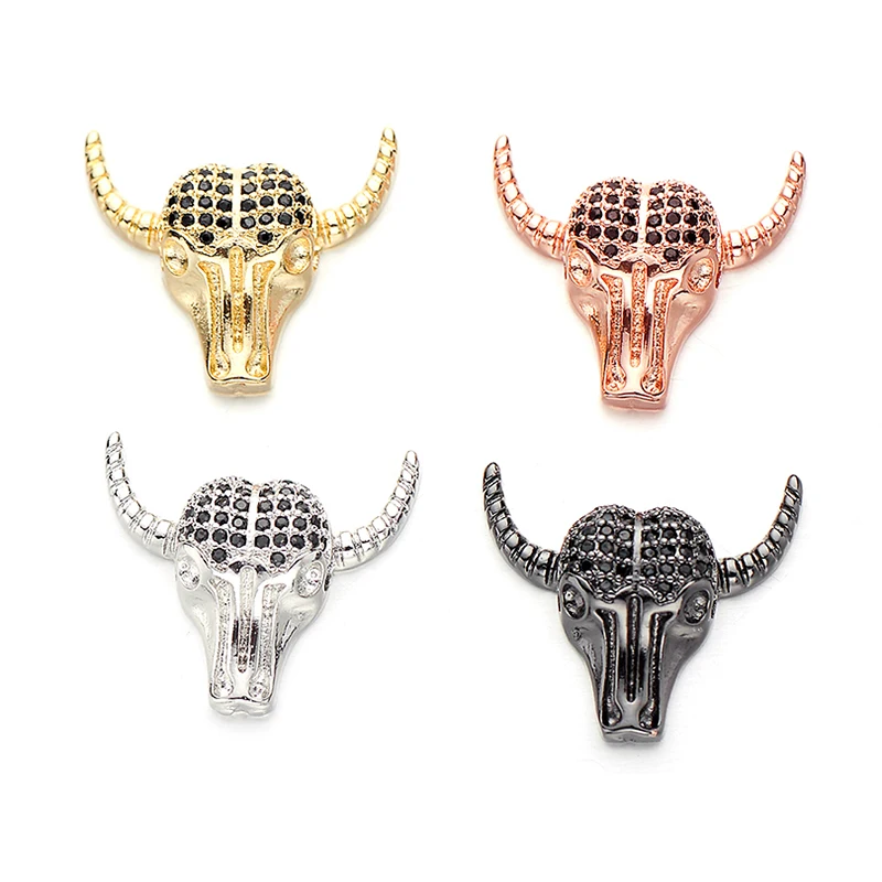 Black CZ Zircon Big Bull Cattle Head Beads Jewelry Making Copper Charms DIY Beads fit Macrame Men Bracelet
Black CZ Zircon Big Bull Cattle Head Beads Jewelry Making Copper Charms DIY Beads fit Macrame Men Bracelet