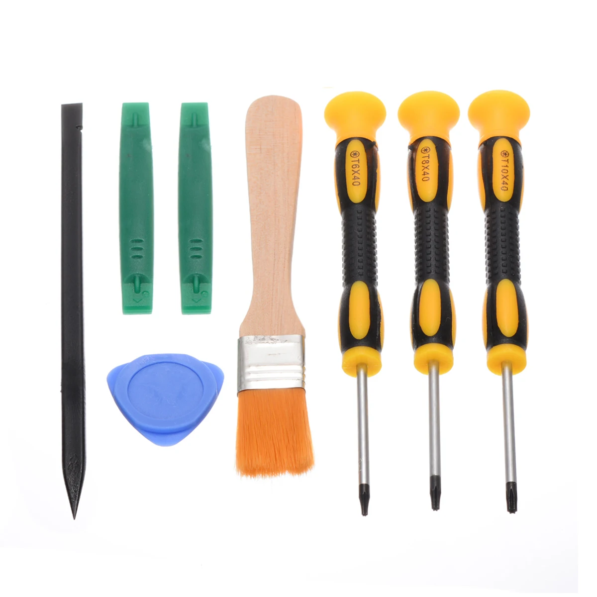 8pcs 3 Types Repair Tools Prying Tool Kit with T8 T10 Screwdriver and Cleaning Brush Set For Xbox One 360 PS3 PS4
8pcs 3 Types Repair Tools Prying Tool Kit with T8 T10 Screwdriver and Cleaning Brush Set For Xbox One 360 PS3 PS4