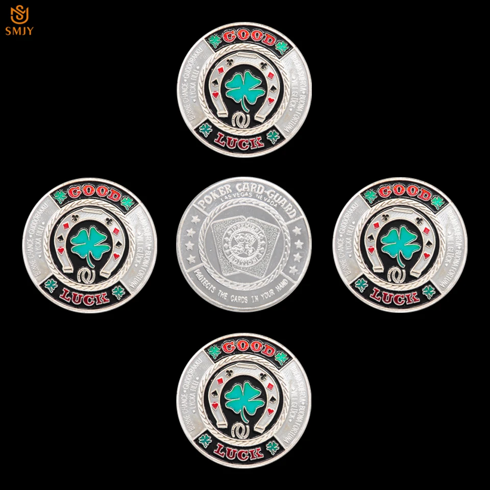 5Pcs/Lot Hot Sell Souvenir Clover Silver Plated Poker Card Guard Lucky Chip Challenge Token Coin Collection And Business Gifts
5Pcs/Lot Hot Sell Souvenir Clover Silver Plated Poker Card Guard Lucky Chip Challenge Token Coin Collection And Business Gifts