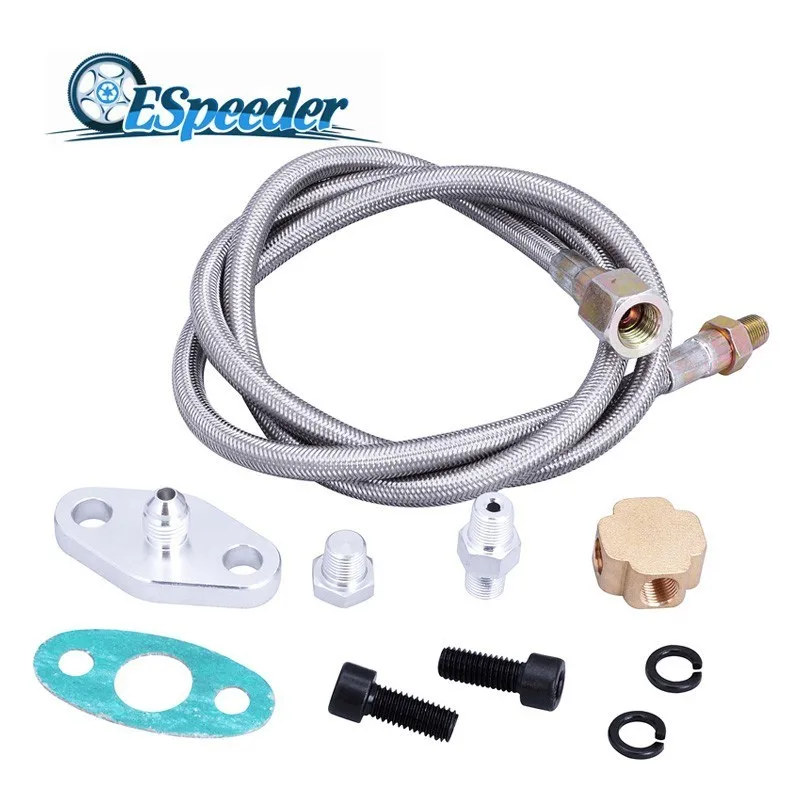 ESPEEDER Car Parts 36" Aluminum Alloy Turbo Oil Inlet Feed Line Fitting Kit For T3 T4 T25 T28 Turbo Turbocharger Silver
ESPEEDER Car Parts 36" Aluminum Alloy Turbo Oil Inlet Feed Line Fitting Kit For T3 T4 T25 T28 Turbo Turbocharger Silver