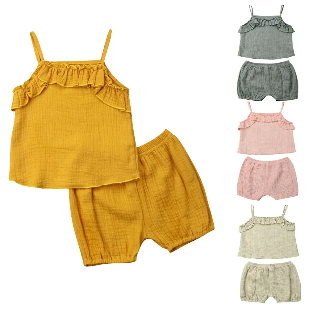 0-3Y Newborn Toddler Kids Baby Girl Sleeveless Tank Tops Shorts Pant Bottom 2PCS Outfits Solid Color Casual Clothes Set
0-3Y Newborn Toddler Kids Baby Girl Sleeveless Tank Tops Shorts Pant Bottom 2PCS Outfits Solid Color Casual Clothes Set