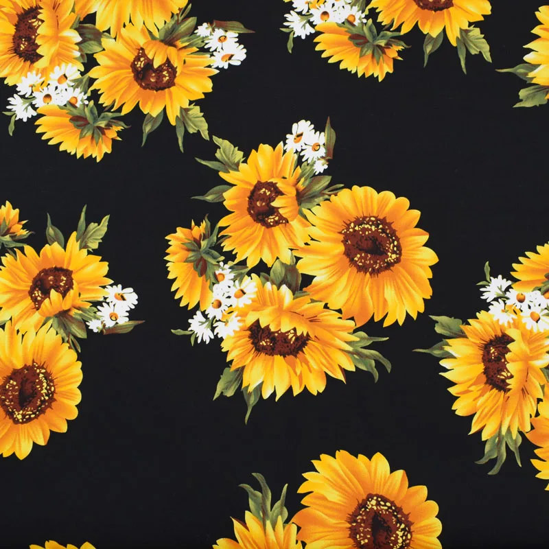 Sunflowers in black reactive dyeing stretch cotton fabric for dress coat tissus au metre tecido tissu telas tela shabby chic DIY
Sunflowers in black reactive dyeing stretch cotton fabric for dress coat tissus au metre tecido tissu telas tela shabby chic DIY
