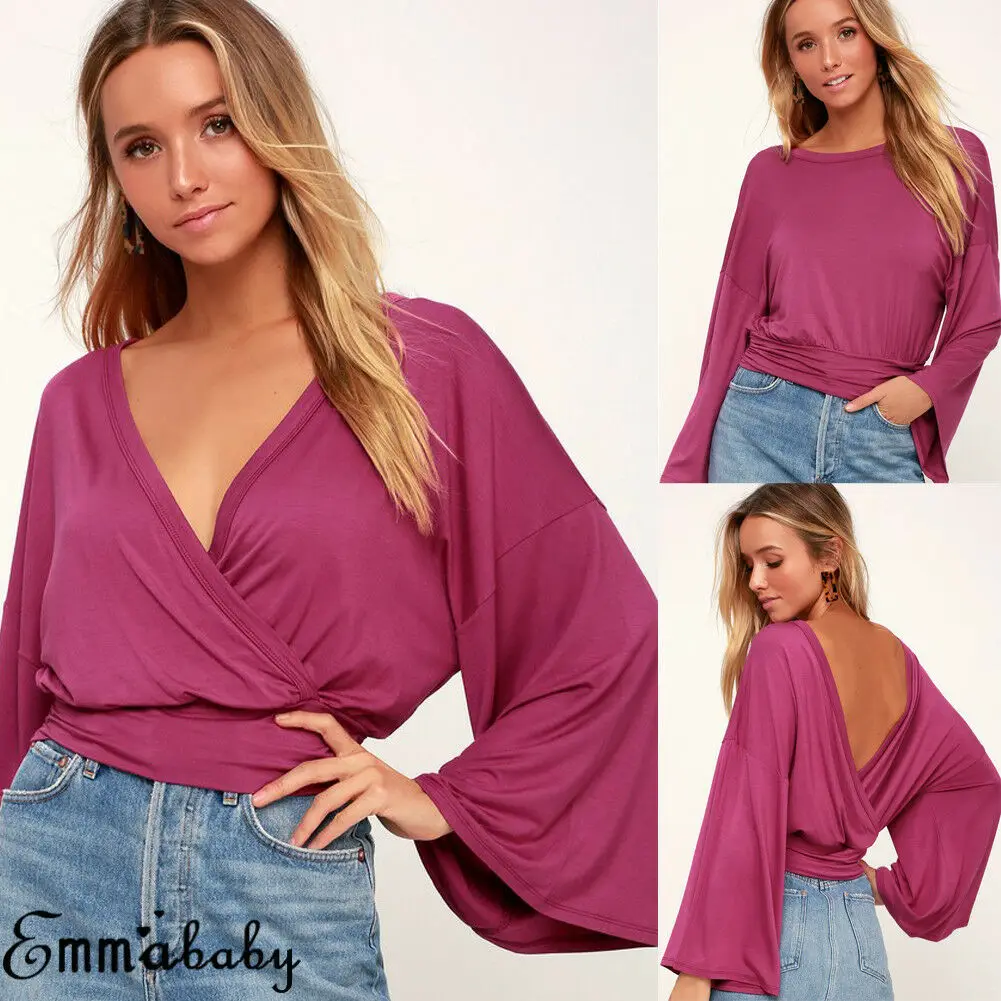 Sale Women's Long Sleeve Casual V Neck Tops Summer Loose Solid V Neck Tee T Shirt
Sale Women's Long Sleeve Casual V Neck Tops Summer Loose Solid V Neck Tee T Shirt