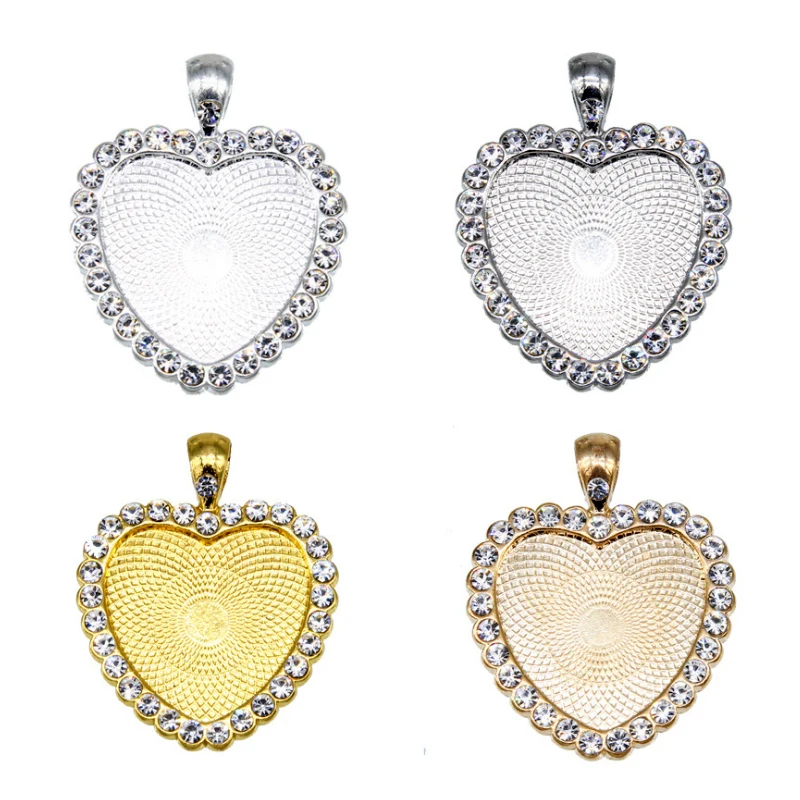 Aiovlo 5pcs/lot Heart Zircon Necklace Pendants Blank Base Fit 25mm Photo Glass Cabochon Cameo Settings Diy Jewelry Making
Aiovlo 5pcs/lot Heart Zircon Necklace Pendants Blank Base Fit 25mm Photo Glass Cabochon Cameo Settings Diy Jewelry Making