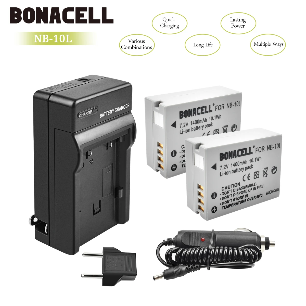 Bonacell 1400 мАч NB 10L NB10L аккумуляторы + зарядное устройство для Canon G1X G15 G16 SX40HS SX50HS SX60HS SX40