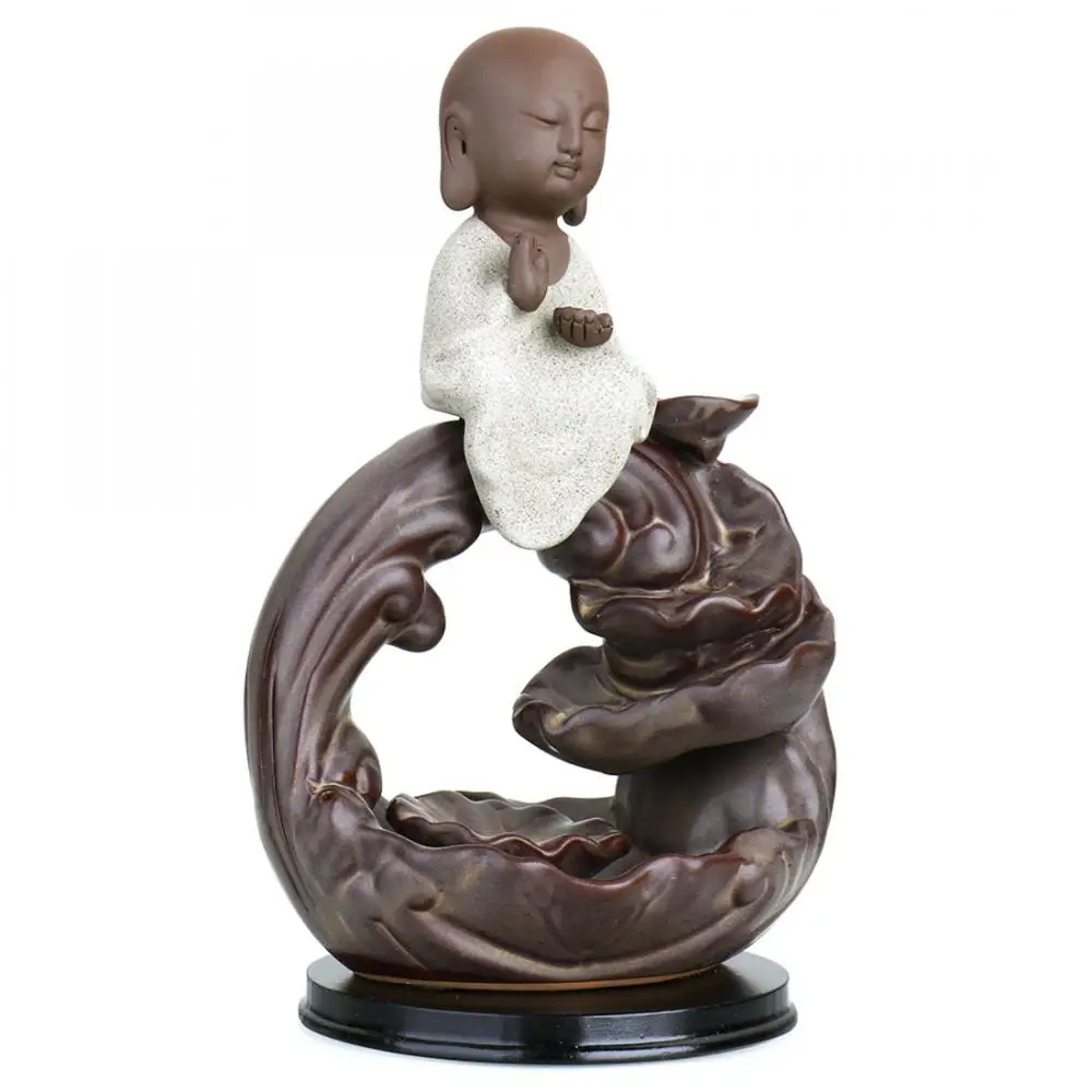 Ceramic Little Buddha Backflow Incense Burner Lotus Flower Smoke Waterfall Incense Holder Aromatic Home Office Incense Crafts
Ceramic Little Buddha Backflow Incense Burner Lotus Flower Smoke Waterfall Incense Holder Aromatic Home Office Incense Crafts