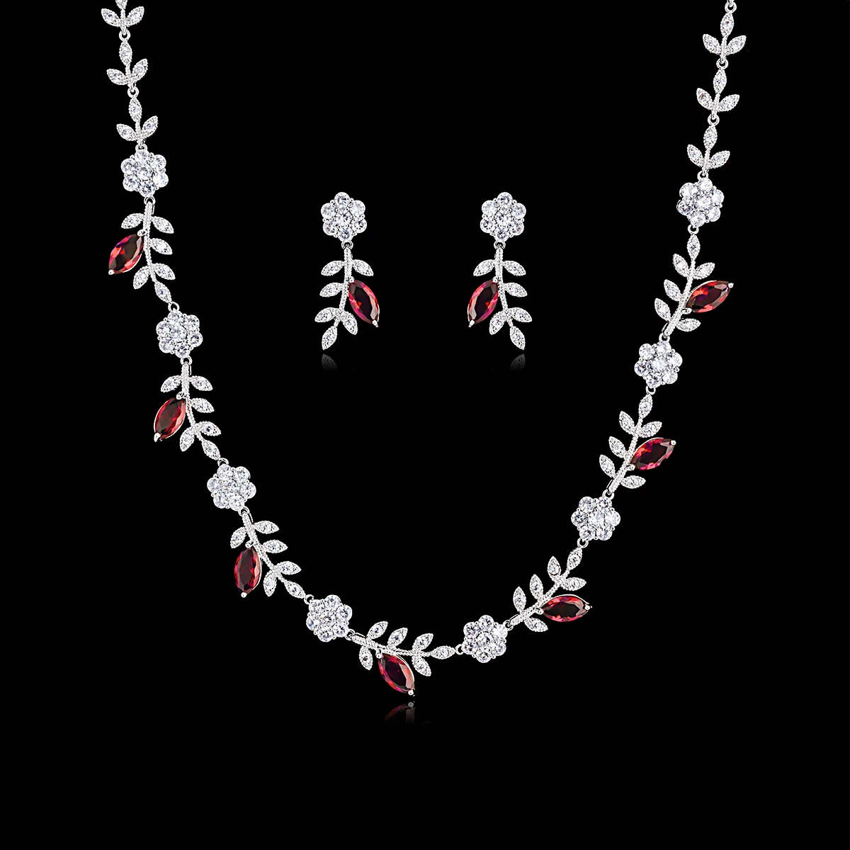 Trendy Crystal CZ Cubic Zirconia Bridal Wedding Flowe Necklace Earring Set Jewelry Sets for Women Prom Accessories CN10156
Trendy Crystal CZ Cubic Zirconia Bridal Wedding Flowe Necklace Earring Set Jewelry Sets for Women Prom Accessories CN10156