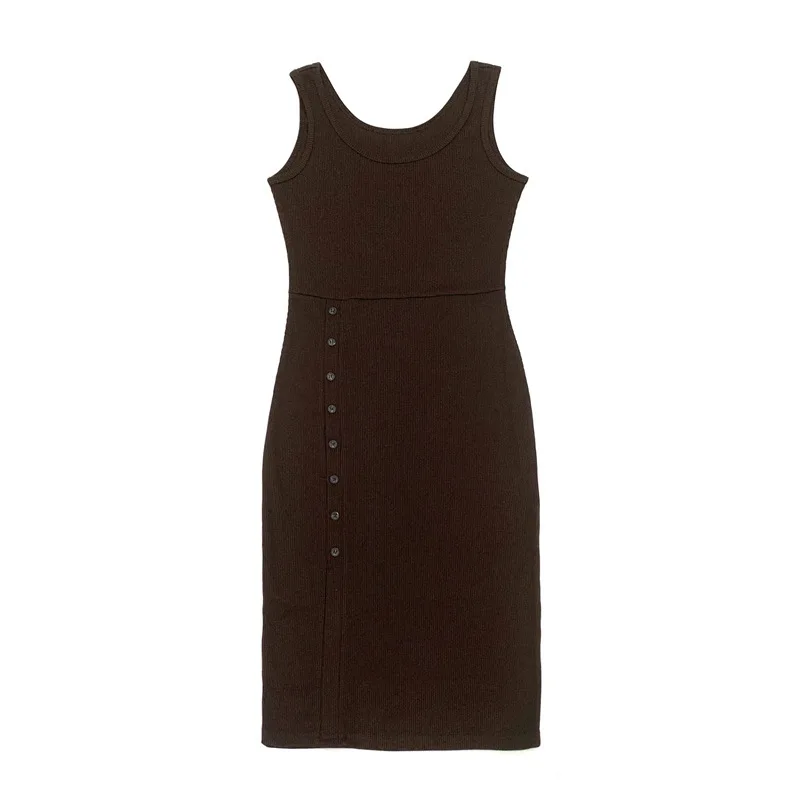 Foamlina Sexy Women Basic Dress Summer Knitted Bodycon Dress Fashion O Neck Sleeveless Buttons Stretchy Party Club Dress
Foamlina Sexy Women Basic Dress Summer Knitted Bodycon Dress Fashion O Neck Sleeveless Buttons Stretchy Party Club Dress