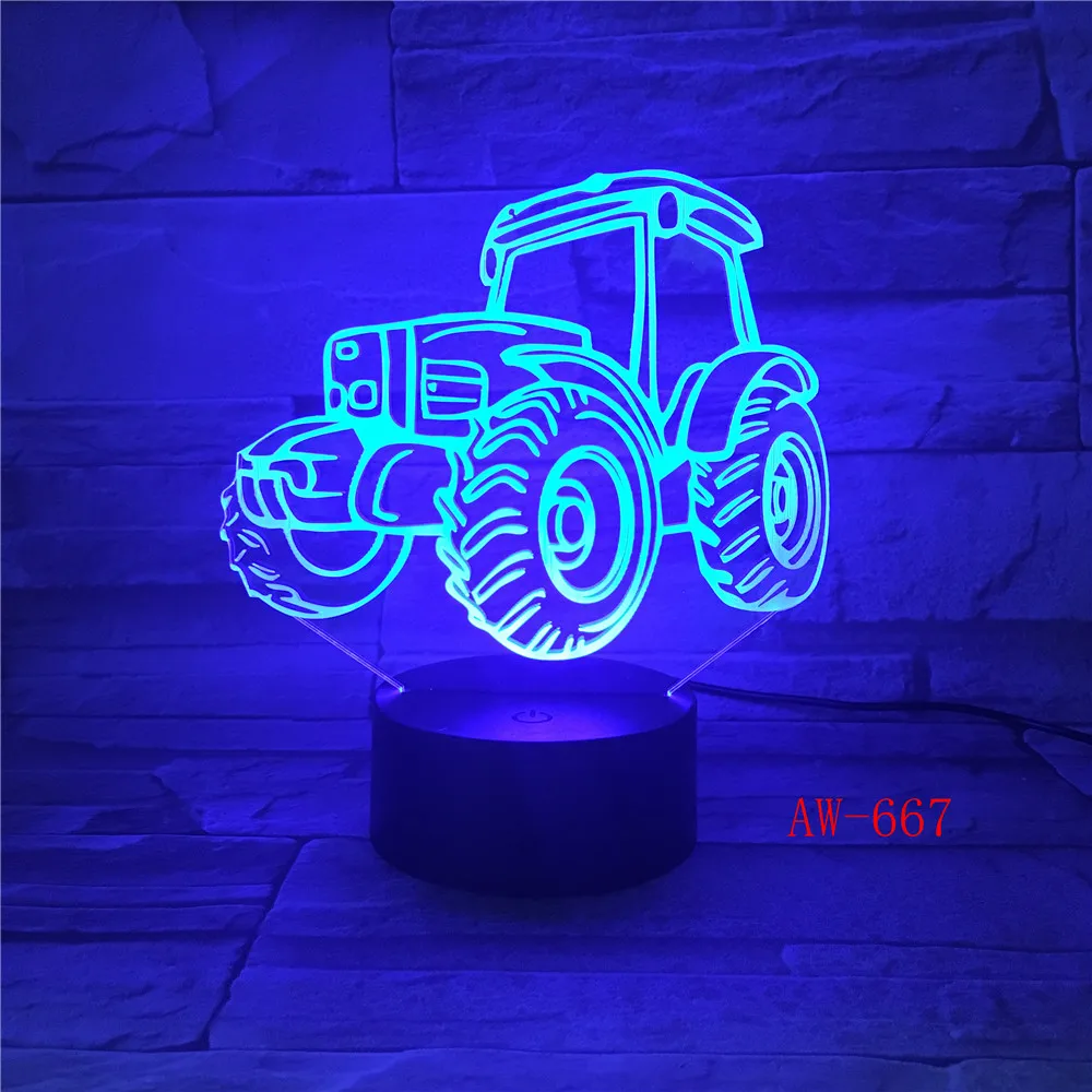 3D LED Night Light Dynamic Tractor Car with 7 Colors Light for Home Decoration Lamp Visualization Optical Illusion AW-667
3D LED Night Light Dynamic Tractor Car with 7 Colors Light for Home Decoration Lamp Visualization Optical Illusion AW-667