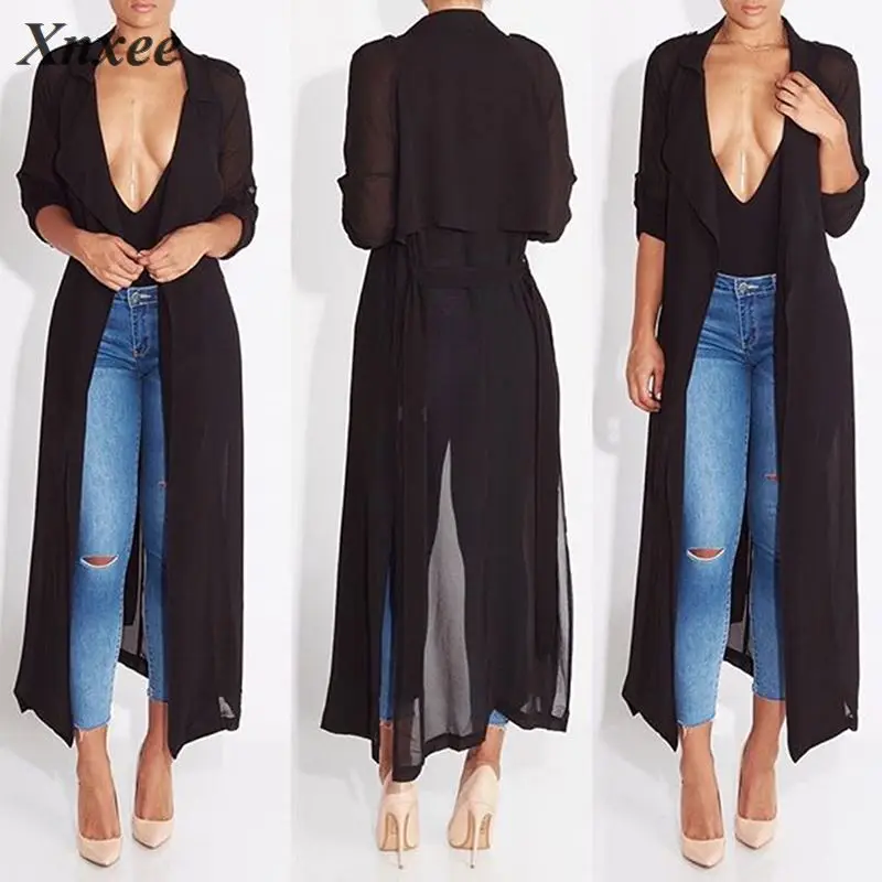 Summer Women Chiffon Cardigan Long Sleeve Sexy See-Through Ladies Lapel Long Jacket Blouse Shirt Beach Cover Up Femme Outerwear
Summer Women Chiffon Cardigan Long Sleeve Sexy See-Through Ladies Lapel Long Jacket Blouse Shirt Beach Cover Up Femme Outerwear