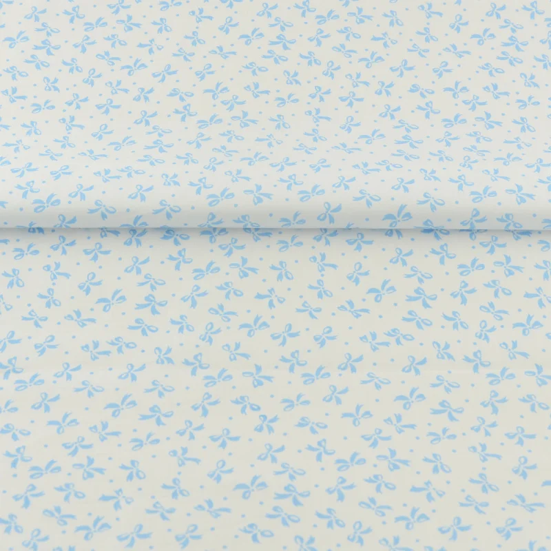 White 100% Cotton Fabric Sewing Blue Bows Designs Tecido Scrapbooking Bedding Twill Cloth Quilting Patchwork Decorations Tela | Дом и сад