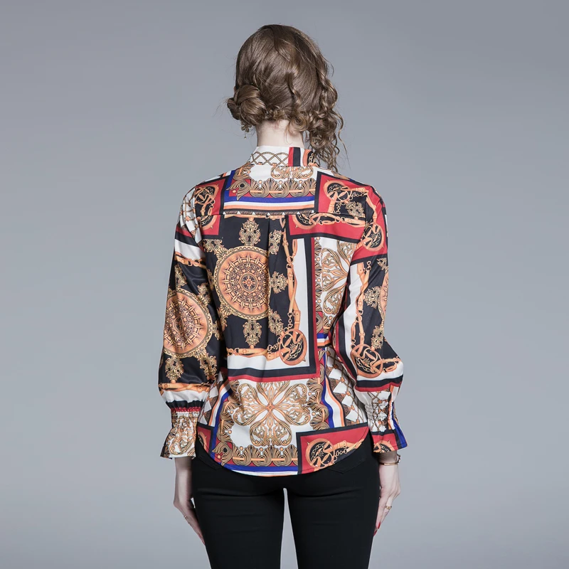 High Quality Runway Blouse Women Designer bow Collar Shirts Elegant Tie Print Blouse Office top luxury
High Quality Runway Blouse Women Designer bow Collar Shirts Elegant Tie Print Blouse Office top luxury