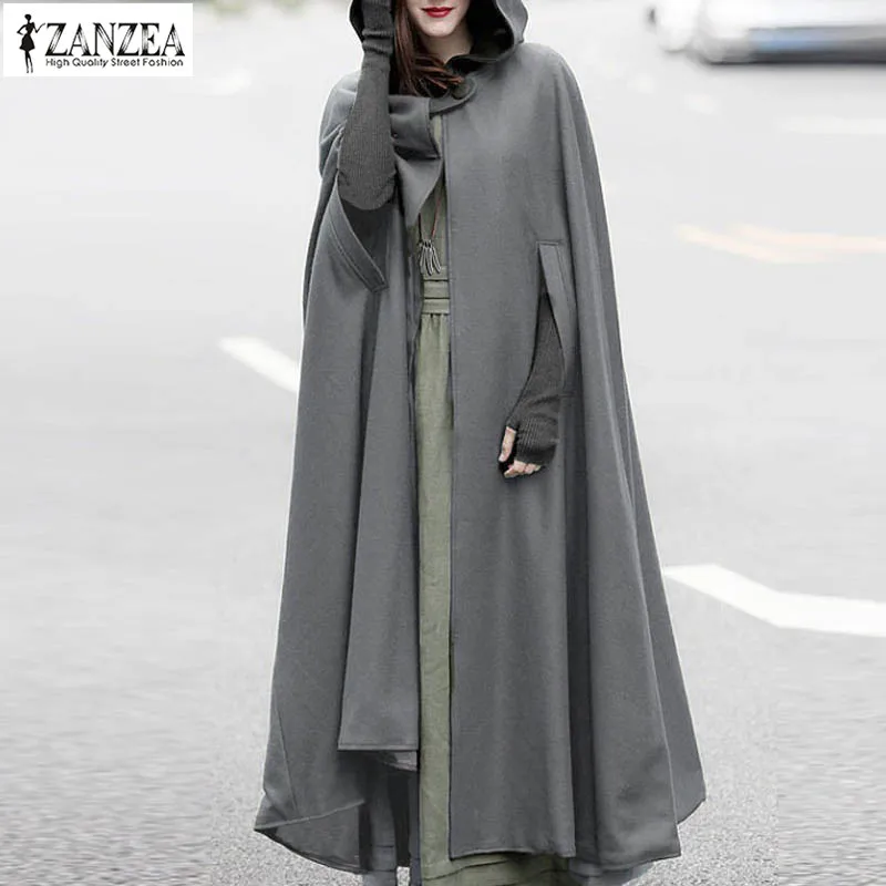 2021 Autumn Solid Long Coat ZANZEA Party Jackets Hooded Hoodie Capes Thin Women Winter Jacket Cloak Poncho Cardigan Oversized
2021 Autumn Solid Long Coat ZANZEA Party Jackets Hooded Hoodie Capes Thin Women Winter Jacket Cloak Poncho Cardigan Oversized