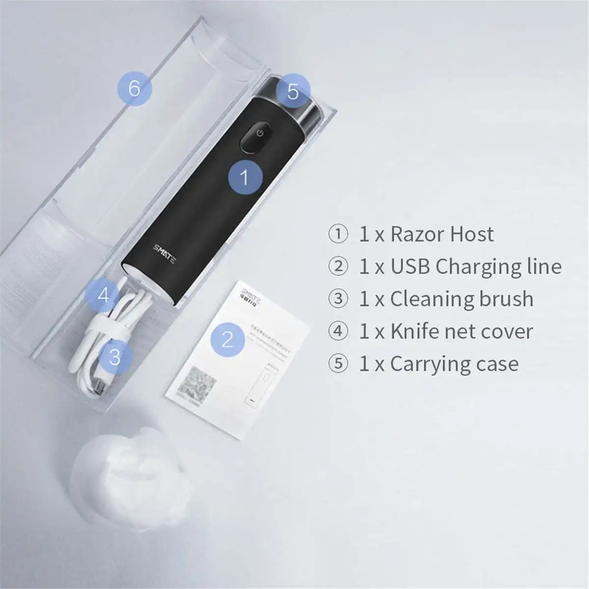 Smate Original Razor Electric with Charging indicator Light IPX7 Waterproof Beard Mini Four-blade Electric Shaver
Smate Original Razor Electric with Charging indicator Light IPX7 Waterproof Beard Mini Four-blade Electric Shaver
