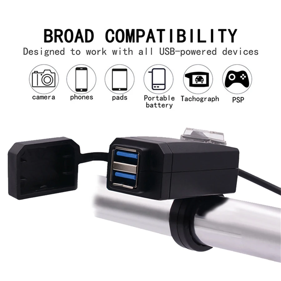 12-24v Motorcycle QC3.0 fast cmobile phone harge dual usb modified car charger with switch
12-24v Motorcycle QC3.0 fast cmobile phone harge dual usb modified car charger with switch