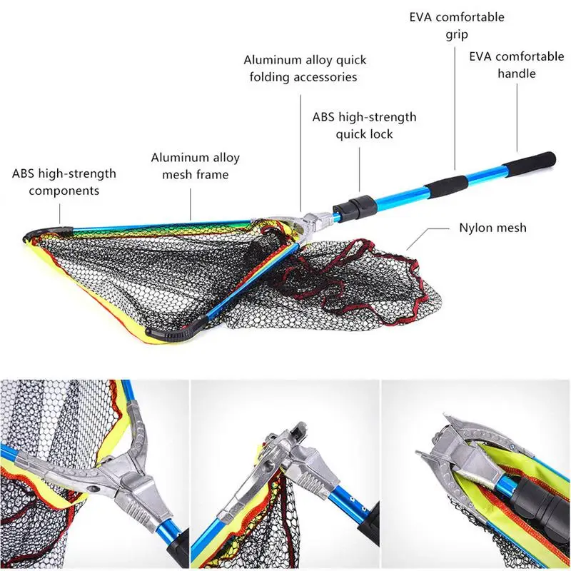 200MM Blue Aluminum Alloy Folding Fishing Landing Fish Net Cast Carp Rubber Coated Network Extending Telescoping Pole Handle
200MM Blue Aluminum Alloy Folding Fishing Landing Fish Net Cast Carp Rubber Coated Network Extending Telescoping Pole Handle