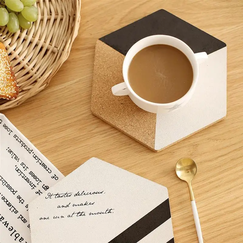 4pcs Wooden Hexagon Natural Cork Coaster Heat Resistant Cup Mug Mat Coffee Tea Hot Drink posavasos placemat Kitchen Decor
4pcs Wooden Hexagon Natural Cork Coaster Heat Resistant Cup Mug Mat Coffee Tea Hot Drink posavasos placemat Kitchen Decor