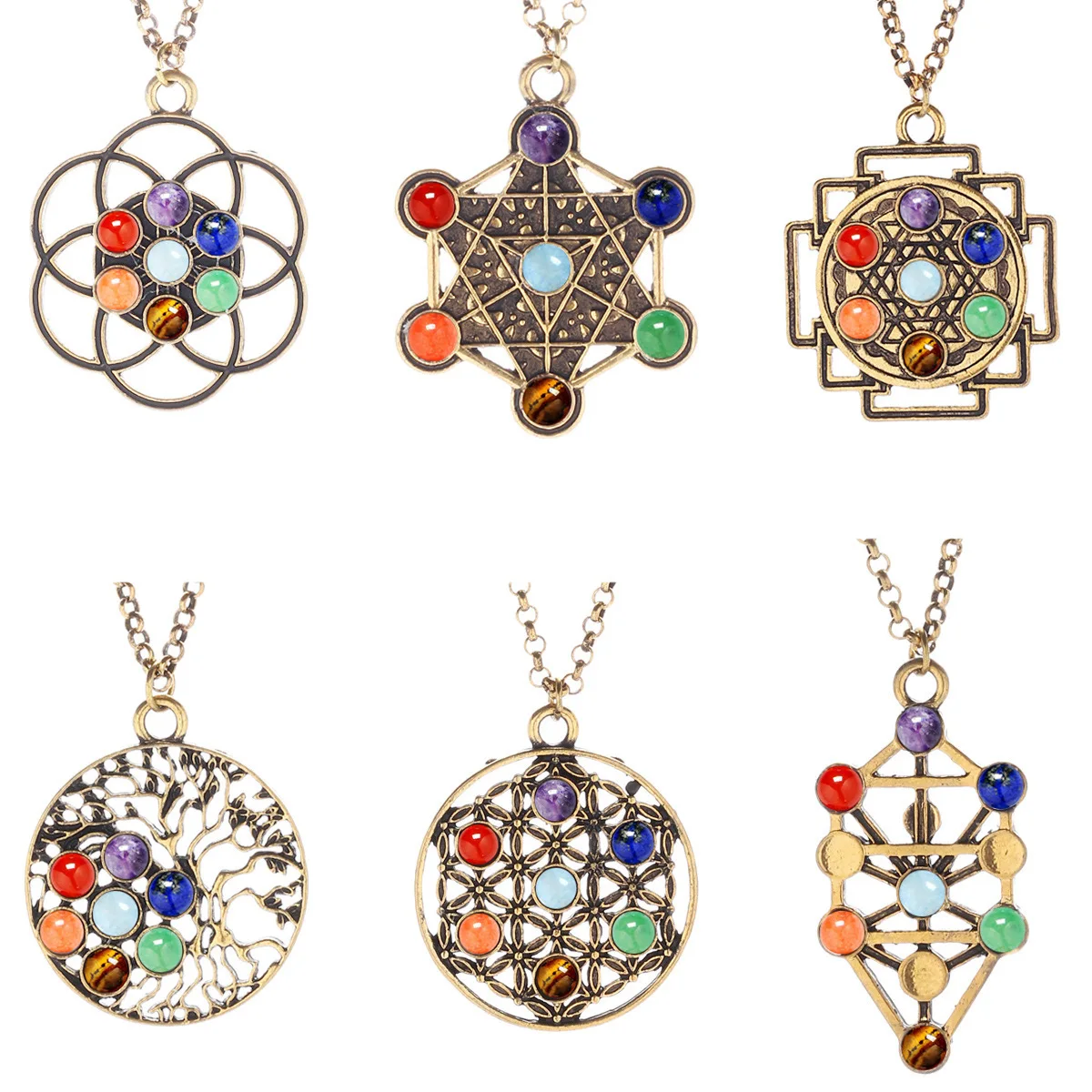 Natural Stone Seven Star Colour Bead Ancient Gold Environmental Protection Alloy Pendeloque Cut Necklace Golden 2019 jingyang
Natural Stone Seven Star Colour Bead Ancient Gold Environmental Protection Alloy Pendeloque Cut Necklace Golden 2019 jingyang