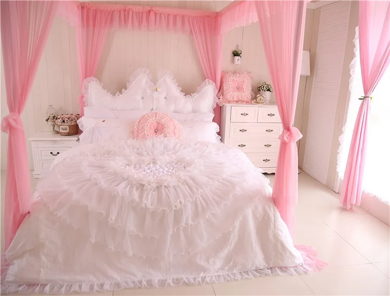 Cotton+Lace Princess style Luxury Wedding Bedding Set King Queen Twin size Girls Women Bed skirt set Duvet Cover Pillow shams
Cotton+Lace Princess style Luxury Wedding Bedding Set King Queen Twin size Girls Women Bed skirt set Duvet Cover Pillow shams